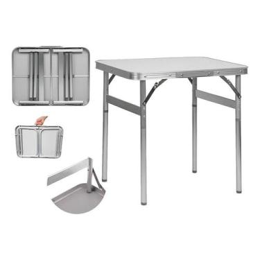 Imagem de Mesa Dobrável Alumínio 60x45 Cm Vira Maleta Palisad Com Alça