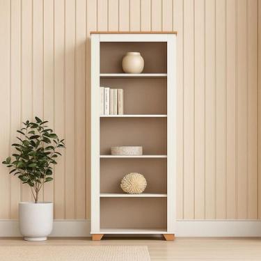 Imagem de Estante de Livros Pés em Madeira Maciça 4 Prateleiras 78cmx178,2cm Ana