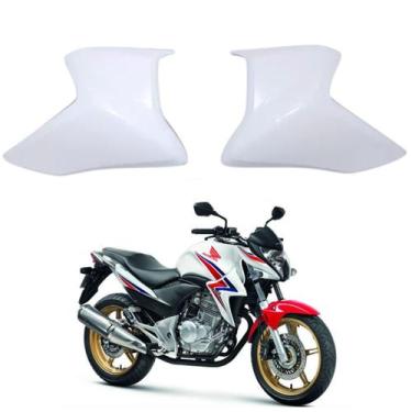 Imagem de Kit Par Carenagem Aba Aleta Guia Ar Tanque Branco Ross Honda Cb300r 20
