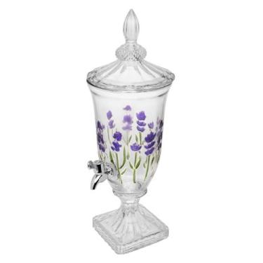 Imagem de Suqueira com Pé e Tampa Lavanda Hand Painting 2L Cristal - Lyor - Roje