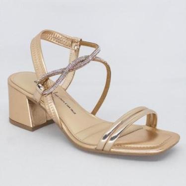 Imagem de Sandalia Dakota Salto Bloco Conforto Feminina Strass Brilho-Feminino