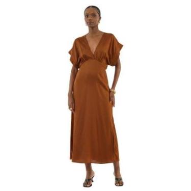 Imagem de Vestido Colcci Midi Acetinado Com Fenda-Feminino