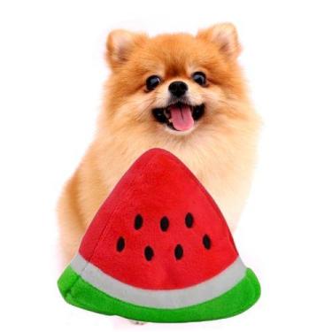 Imagem de Brinquedo De Cachorro Melancia De Pelucia Mordedor Para Pet - BRINCALH