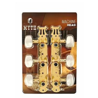 Imagem de Tarraxa myth pino grosso dourada celuloide branco/headstock furo later