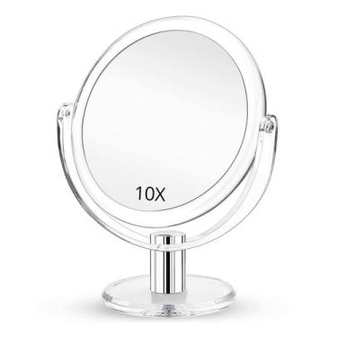 Imagem de Espelho de maquiagem Fabuday Magnifying 1X e 10X com suporte de 18 cm