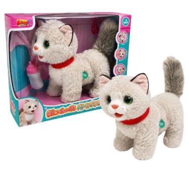 Imagem de Gato Gatinho De Pelúcia Interativo Para Passear Sons De Miau Interativ