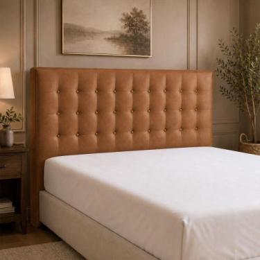 Imagem de Cabeceira para Cama Box Queen 160cm Libia material sintético Caramelo 