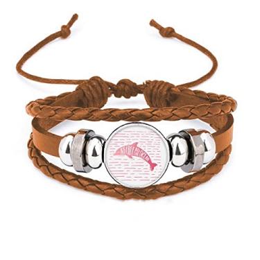 Imagem de un brand Pulseira de couro com golfinhos do oceano pulam livremente