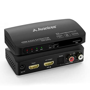 Imagem de Avantree Extrator de áudio HDMI ARC HAX04 HDR com saída de áudio óptico e analógico que suporta som surround sem perdas e sem perdas, UHD 4K @ 60Hz, HDMI 2.0, HDCP 2.2, Pass-Through