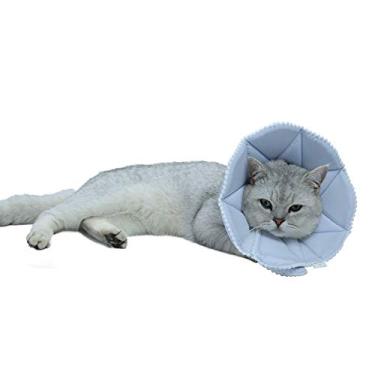 Imagem de WZ PET Coleira macia para recuperação de gatos, cone ajustável para cães e gatos, coleira de cone protetora para cães após cirurgia, para gatinhos e filhotes, pequena, azul