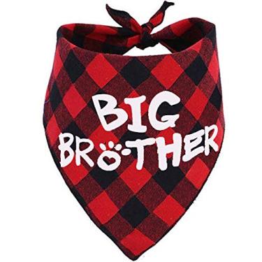 Imagem de JPB Big Brother Cachorro Bandana, Cachecol de anúncio de gravidez xadrez de búfalo