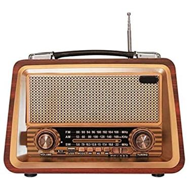 Imagem de JWCN Rádio retrô Bluetooth, leitor de cassete de rádio e gravador com ajuste analógico de rádio AM/SW/FM, entrada USB Micro-SD TF AUX, vermelho, atualizado
