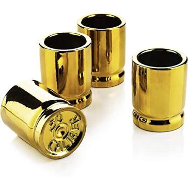 Imagem de Conjunto de copos de shot de calibre 50 – Conjunto de 4 – Cada um contém 60 ml – Taça de bala tática da The Wine Savant