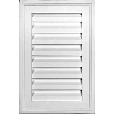 Imagem de Ekena Millwork GVVE12X15D Gable Vent, 30,5 cm L x 38,5 cm A, branco preparado de fábrica