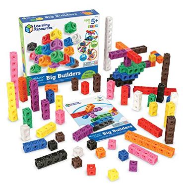 Imagem de Learning Resources MathLink Cube Big Builders, Imaginative Play, Math Cubes, Early Math Skills, Set of 200 Cubes, Ages 5+