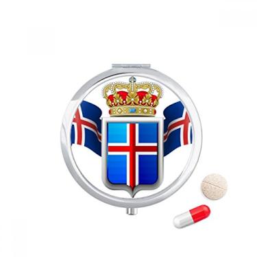 Imagem de Estojo de comprimidos com símbolo nacional da Islândia, porta-remédios
