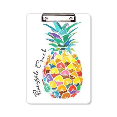 Imagem de Prancheta de frutas tropicais, abacaxi, aquarela, pasta, bloco de notas A4