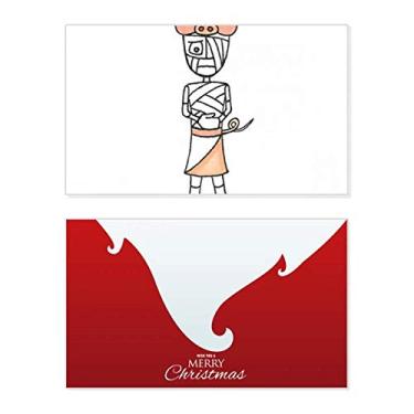 Imagem de Egypt Mummy Horus Chapéu de porco Holiday Merry Christmas Cartões de parabéns Mensagem de Natal