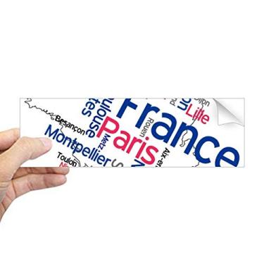 Imagem de DIYthinker Palavras nome da cidade França Mark Map adesivo retangular para-choque notebook decalque de janela