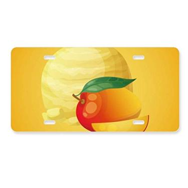 Imagem de DIYthinker Folha de sorvete de maçã, picolé, placa de licença para decoração de carro, acessório de aço inoxidável