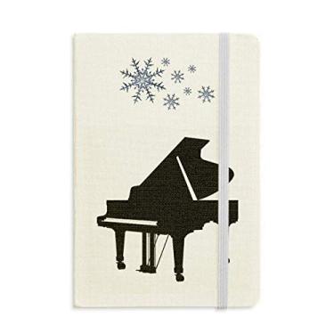 Imagem de Caderno de piano com estampa de instrumento de música clássica, diário grosso, flocos de neve, inverno