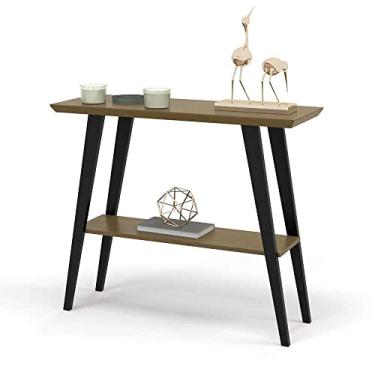 Imagem de Aparador Davi 90x30 Tampo Mdf 30mm Freijó/pés Madeira Preto Ofertamo