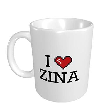 Imagem de Abipuir Caneca de café Presentes para mulheres I Love Zina Caneca Engraçada Presentes para Mulheres