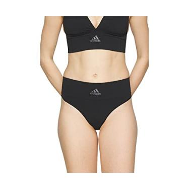 Imagem de adidas Calcinha fio dental Micro Flex feminina, Branco/prata fosco/verde linho, 7.5