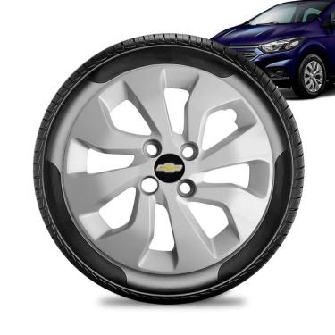 Imagem de Calota Chevrolet Prisma aro 14 2017 a 20 prata Emb Preto