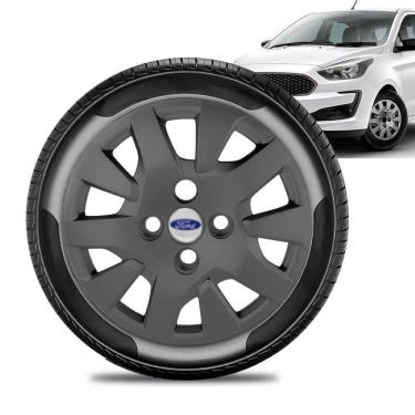 Imagem de Calota Ford Ka aro 14 2019 a 20 Grafite Fosca Emb Prata