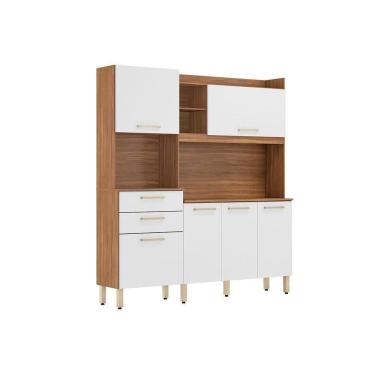 Imagem de Kit De Cozinha Compacta Select C/ 6 Portas E 2 Gavetas Amendola/branco - Demóbile