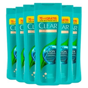 Imagem de Kit Shampoo Clear Detox Diário Leve 400ml Pague 330ml 6 Unidades