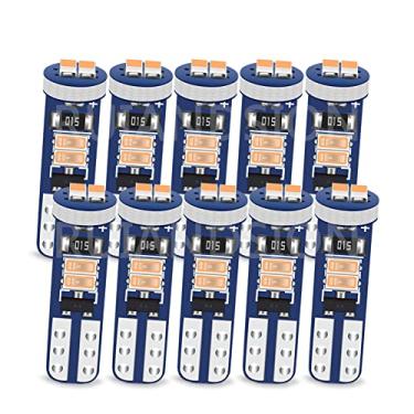 Imagem de Ruiandsion Lâmpada LED T5 12 V rosa para painel de painel, base anabela, lâmpada LED para interior de carro, luzes indicadoras de ar condicionado, 10 peças