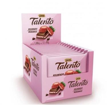 Imagem de Chocolate Talento Recheado Morango Com 12 Unidades De 85G - Garoto