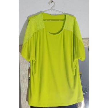 Imagem de Camiseta Malha Fria Com Strass Seiki Casual Cor Verde Tamanho 42
