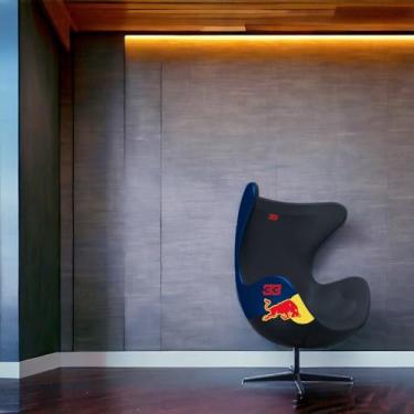 Imagem de Poltrona Decorativa Egg Chair RB Nº33 c/Regulagem de Altura Azul/Preto G53 - Gran Belo