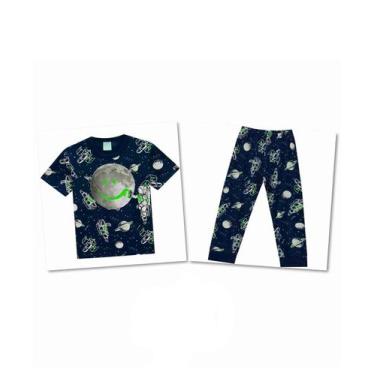 Imagem de Pijama Kyly 100% Algodão Com Calça, Camiseta Manga Curta, Estampa Que