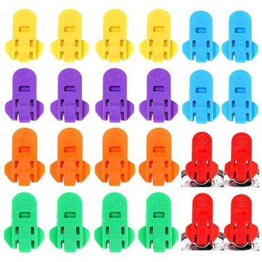 Imagem de Abridor de latas manual fácil, pacote com 24 abridores de latas de refrigerante colorido e protetor de lata de bebidas, protetores de plástico premium abridores de latas para picolé, coca, cerveja, refrigerante, bebida de alumínio