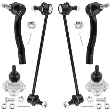Imagem de BOXI (Conjunto de 6) Estabilizador frontal/barra oscilante + extremidades externas da haste de direção + juntas esféricas inferiores aptas para Toyota Corolla 2003 2004 2005 2006 2007 2008 | Substitui