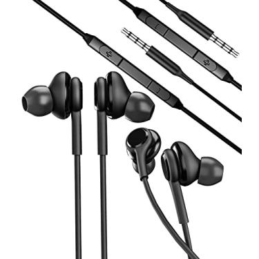 Imagem de Fones de ouvido com conector de 3,5 mm, fones de ouvido com microfone (pacote com 2 unidades) compatível com Galaxy S10e S7 S8 S9 Note 7 8 9 A70 Google Pixel 3a XL LG K20 K40 V60 V70 Gaming Laptop