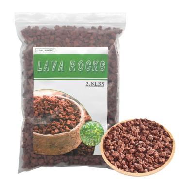 Imagem de Carurbody Pedras de Lava vermelhas para plantas – 100% rocha vulcânica pura, sem corantes ou produtos químicos – Melhor curativo para plantas de suculentas de cacto, bonsai