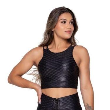 Imagem de Top Cropped Vlast Cirre Alta Sustentacao Com Bojo Zero Transparencia Academia Fitness Feminino 1008-Feminino