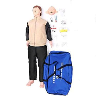 Imagem de Manequim de treinamento de RCP, simulador de ressuscitação cardiopulmonar manequim de corpo inteiro CPR para treinamento de primeiros socorros para ensino educacional modelo de esqueleto de pesquisa