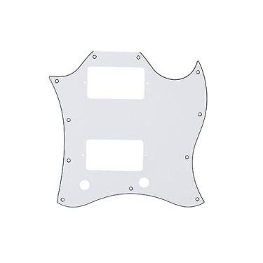 Imagem de ROZILO Placa de proteção contra arranhões padrão americano SG com parafusos para guitarra SG Epiphone SG branco 3Ply