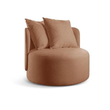 Imagem de Poltrona Redonda Orgânica Moon bouclé Laranja 402