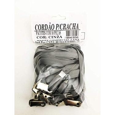 Imagem de Cordao Para Cracha Tecido Cinza Com Presilha Jacare Pct Com 10-63806