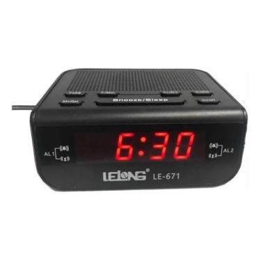 Imagem de Rádio Relógio Digital Despertador Alarme Duplo Lelong Le-671