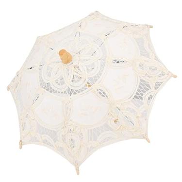 Imagem de Guarda-sol de renda para casamento vintage guarda-chuva de renda nupcial para decoração foto festa de chá, guarda-sol feminino feito à mão de renda branca guarda-sol de renda de noiva vintage/33