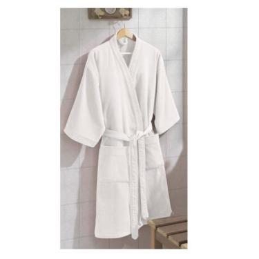 Imagem de Roupão Algodão Veludo Confort GG Dohler, Branco, GG
