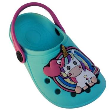 Imagem de Sandália Babuche Infantil Feminina Unicórnio Chinelo Escolar Criança A